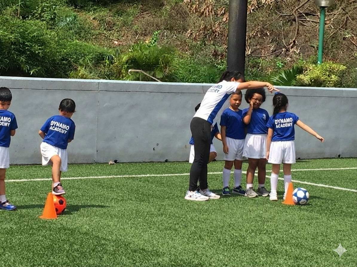 Children training at Dynamo Football Academy