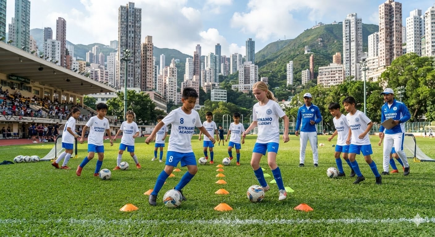 Young players training with Dynamo Football Academy